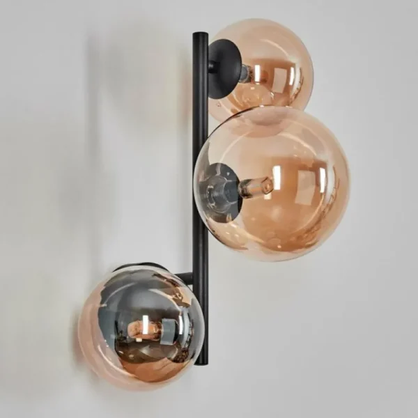 hofstein Chehalis Boule lumineuse, Applique murale Ambre, 3 lumières* Lampes En Verre