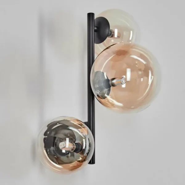 hofstein Chehalis Boule lumineuse, Applique murale 23 cm Ambre, Clair, 3 lumières* Lampes En Verre