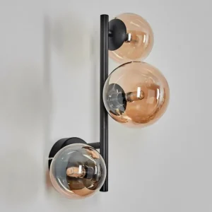 hofstein Chehalis Boule lumineuse, Applique murale Ambre, 3 lumières* Lampes En Verre