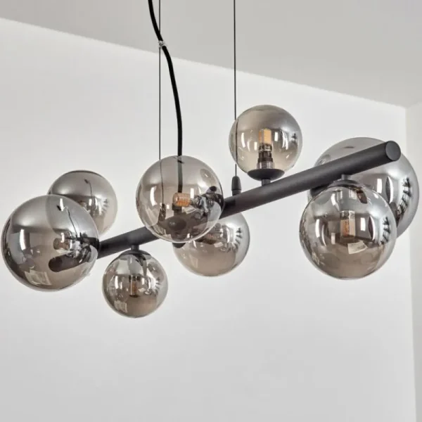 hofstein Chehalis Boule lumineuse, Suspension Fumé, 8 lumières* Lampes Modernes