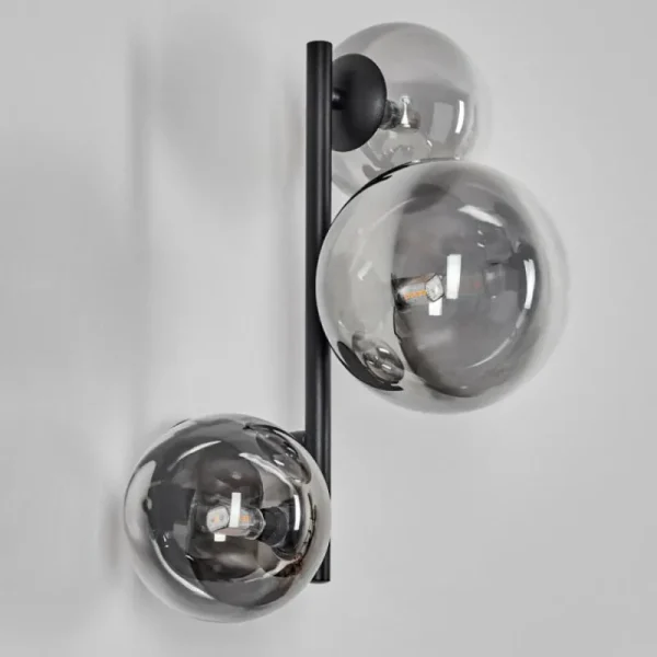 hofstein Chehalis Boule lumineuse, Applique murale 23 cm Chrome, Clair, Fumé, 3 lumières* Lampes Modernes