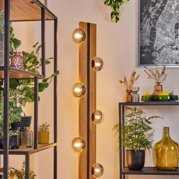 hofstein Chehalis Boule lumineuse, Lampadaire Écru, Noir, 6 lumières* Lampes Modernes