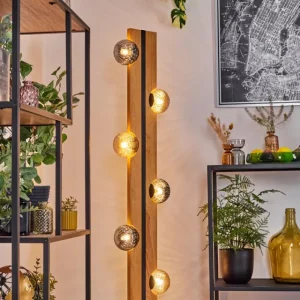 hofstein Chehalis Boule lumineuse, Lampadaire Écru, Noir, 6 lumières* Lampes Modernes