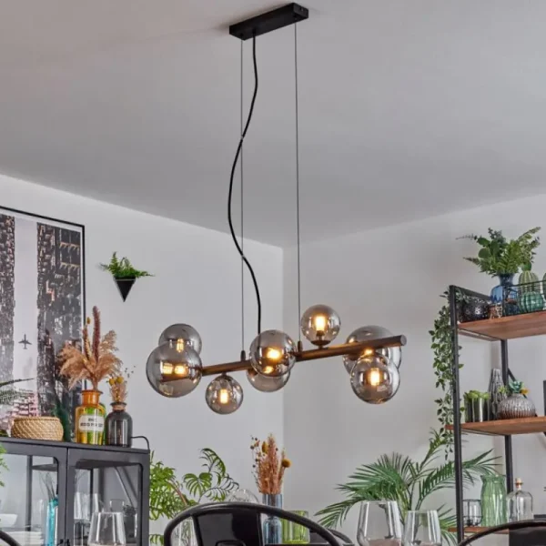 hofstein Chehalis Boule lumineuse, Suspension Fumé, 8 lumières* Lampes Modernes