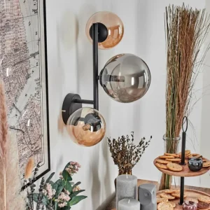 hofstein Chehalis Boule lumineuse, Applique murale Ambre, Fumé, 3 lumières* Lampes Modernes