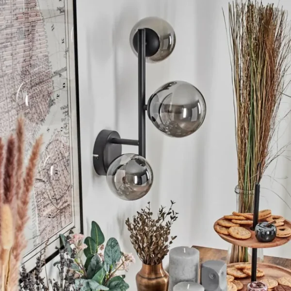 hofstein Chehalis Boule lumineuse, Applique murale 23 cm Fumé, 3 lumières* Lampes Modernes