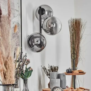 hofstein Chehalis Boule lumineuse, Applique murale 33 cm Chrome, Clair, Fumé, 3 lumières* Lampes Modernes