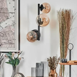 hofstein Chehalis Boule lumineuse, Applique murale Ambre, 3 lumières* Lampes Modernes