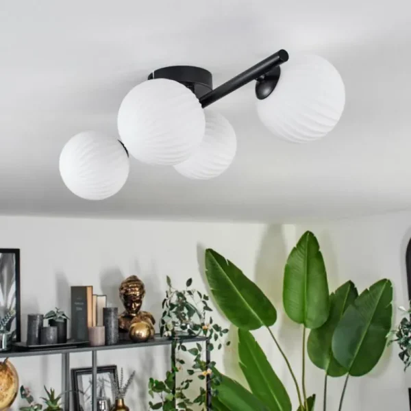 hofstein Chehalis Plafonnier Blanc, 4 lumières* Lampes Modernes