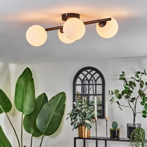 hofstein Chehalis Plafonnier Blanc, 4 lumières* Lampes Modernes