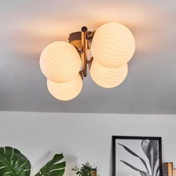 hofstein Chehalis Plafonnier Blanc, 4 lumières* Lampes Modernes