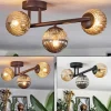 hofstein Chehalis Plafonnier, Boule lumineuse Ambre, Fumé, 3 lumières* Lampes Modernes