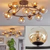 hofstein Chehalis Plafonnier, Boule lumineuse 76 cm Ambre, Clair, 12 lumières* Lampes En Verre