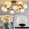 hofstein Chehalis Plafonnier, Boule lumineuse 76 cm Blanc, 12 lumières* Lampes En Verre