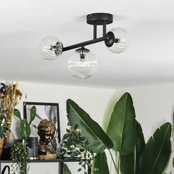 hofstein Chehalis Plafonnier, Boule lumineuse Clair, 3 lumières* Lampes Modernes