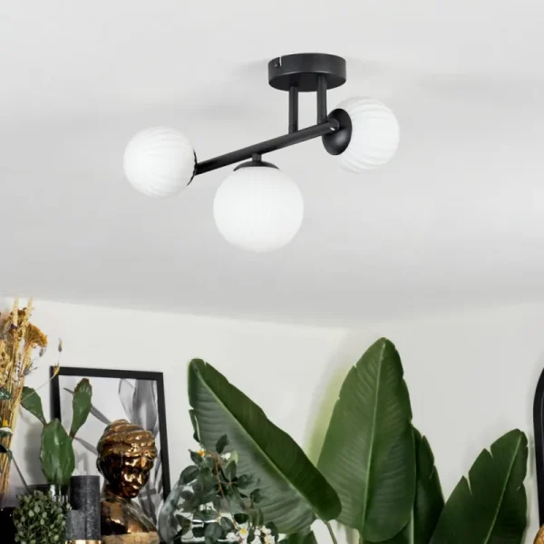 hofstein Chehalis Plafonnier, Boule lumineuse Blanc, 3 lumières* Lampes Modernes