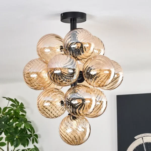 hofstein Chehalis Plafonnier, Boule lumineuse 39 cm LED Ambre, 13 lumières* Lampes Modernes