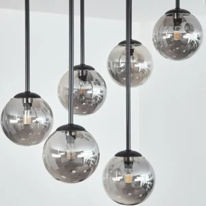 hofstein Chehalis Plafonnier, Boule lumineuse Fumé, 9 lumières* Lampes Modernes