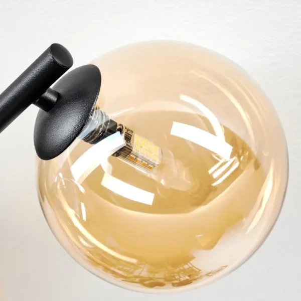 hofstein Chehalis Plafonnier, Boule lumineuse Ambre, Fumé, 3 lumières* Lampes Modernes