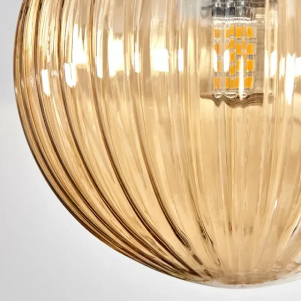 hofstein Chehalis Plafonnier, Boule lumineuse 76 cm Ambre, Fumé, 12 lumières* Lampes Modernes