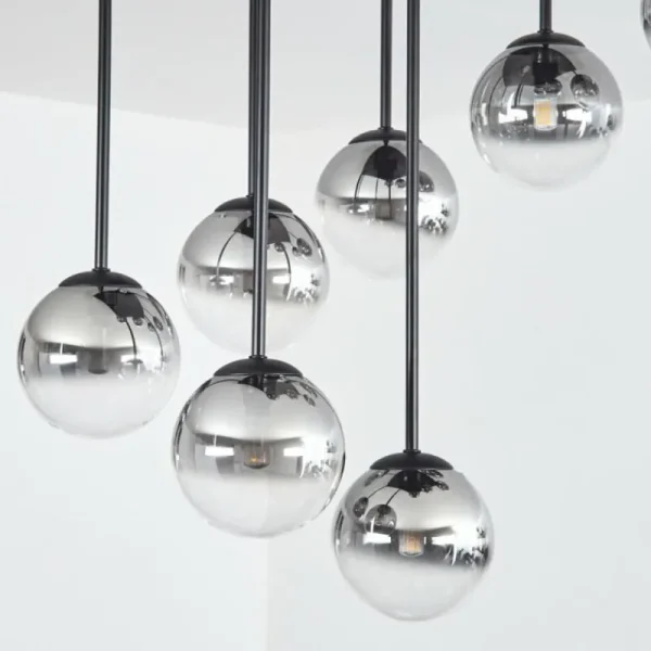hofstein Chehalis Plafonnier, Boule lumineuse Clair, Fumé, 9 lumières* Lampes Modernes