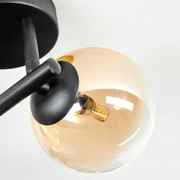 hofstein Chehalis Plafonnier, Boule lumineuse Ambre, Clair, 3 lumières* Lampes En Verre