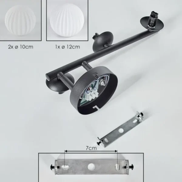 hofstein Chehalis Plafonnier, Boule lumineuse Blanc, 3 lumières* Lampes Modernes