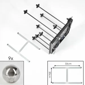 hofstein Chehalis Plafonnier, Boule lumineuse Fumé, 9 lumières* Lampes Modernes