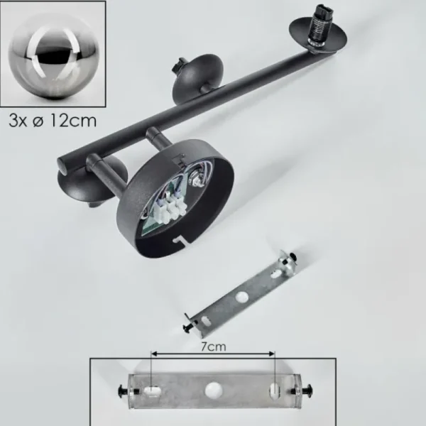 hofstein Chehalis Plafonnier, Boule lumineuse Clair, Fumé, 3 lumières* Lampes Modernes