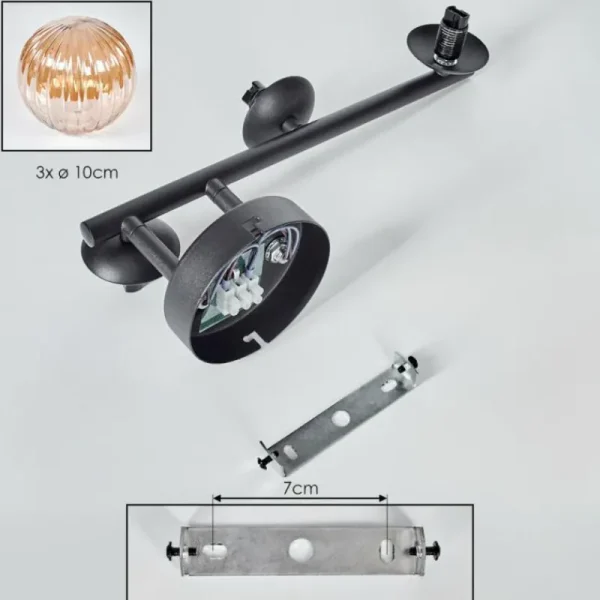 hofstein Chehalis Plafonnier, Boule lumineuse Ambre, 3 lumières* Lampes Modernes
