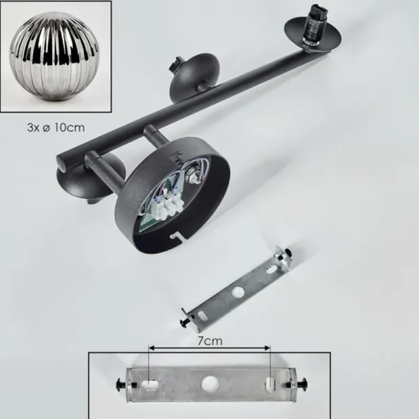 hofstein Chehalis Plafonnier, Boule lumineuse Fumé, 3 lumières* Lampes Modernes