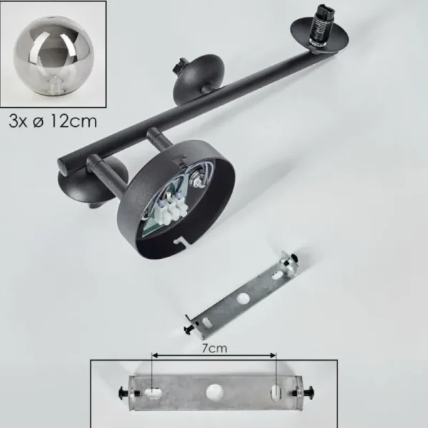 hofstein Chehalis Plafonnier, Boule lumineuse Fumé, 3 lumières* Lampes Modernes