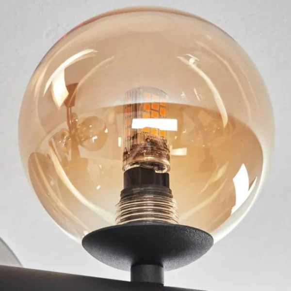 hofstein Chehalis Plafonnier, Boule lumineuse Ambre, Fumé, 8 lumières* Lampes Modernes