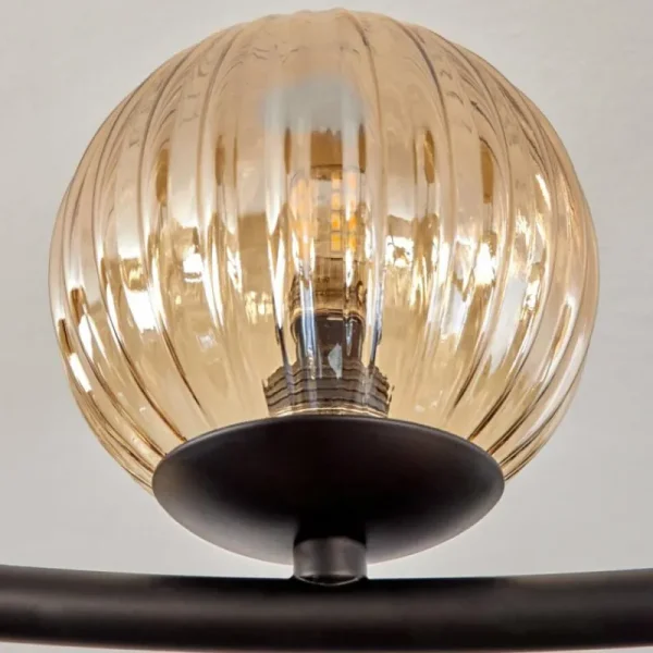hofstein Chehalis Plafonnier, Boule lumineuse Ambre, Fumé, 12 lumières* Lampes Modernes
