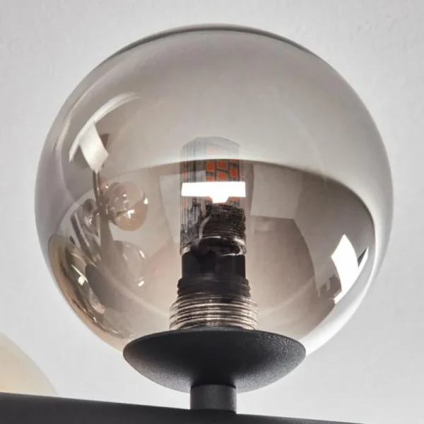 hofstein Chehalis Plafonnier, Boule lumineuse Ambre, Fumé, 8 lumières* Lampes Modernes