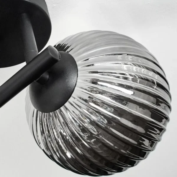 hofstein Chehalis Plafonnier, Boule lumineuse Fumé, 3 lumières* Lampes Modernes