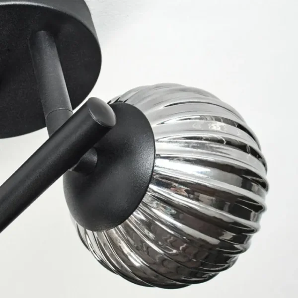 hofstein Chehalis Plafonnier, Boule lumineuse Fumé, 3 lumières* Lampes Modernes
