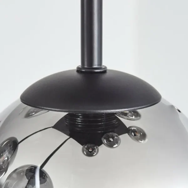 hofstein Chehalis Plafonnier, Boule lumineuse Clair, Fumé, 9 lumières* Lampes Modernes