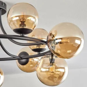 hofstein Chehalis Plafonnier, Boule lumineuse 76 cm Ambre, 12 lumières* Lampes En Verre