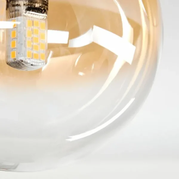 hofstein Chehalis Plafonnier, Boule lumineuse Ambre, Clair, 3 lumières* Lampes En Verre