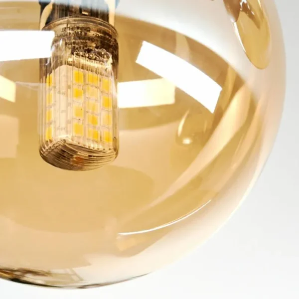 hofstein Chehalis Plafonnier, Boule lumineuse Ambre, 3 lumières* Lampes En Verre