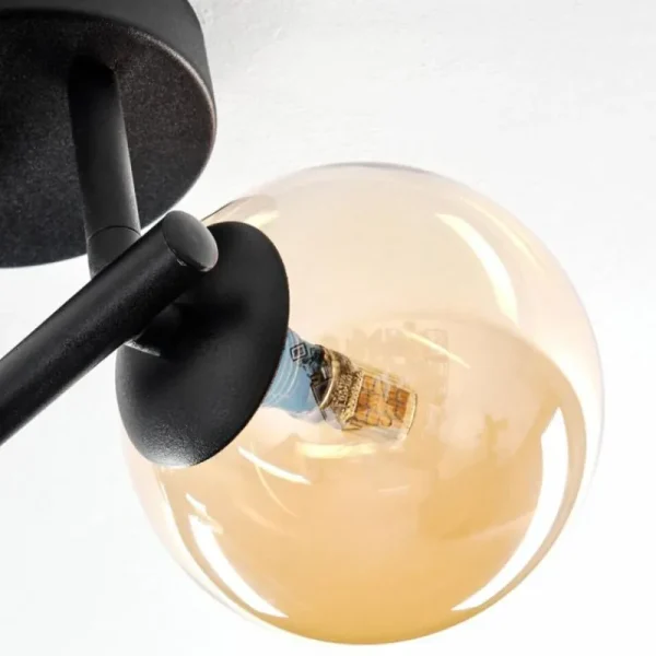hofstein Chehalis Plafonnier, Boule lumineuse Ambre, 3 lumières* Lampes En Verre