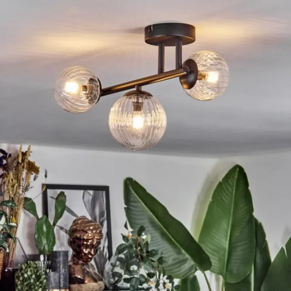 hofstein Chehalis Plafonnier, Boule lumineuse Clair, 3 lumières* Lampes Modernes