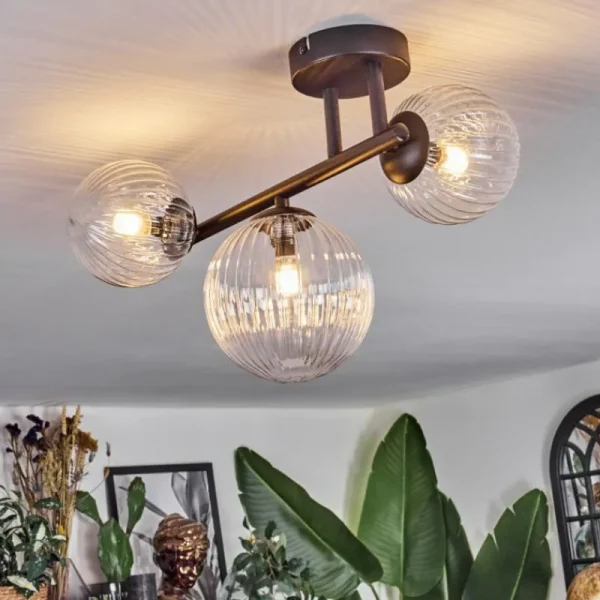 hofstein Chehalis Plafonnier, Boule lumineuse Clair, 3 lumières* Lampes Modernes