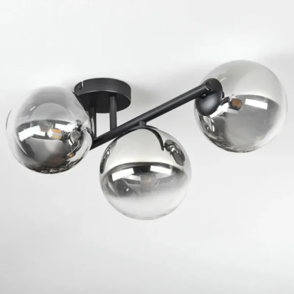 hofstein Chehalis Plafonnier, Boule lumineuse Clair, Fumé, 3 lumières* Lampes Modernes