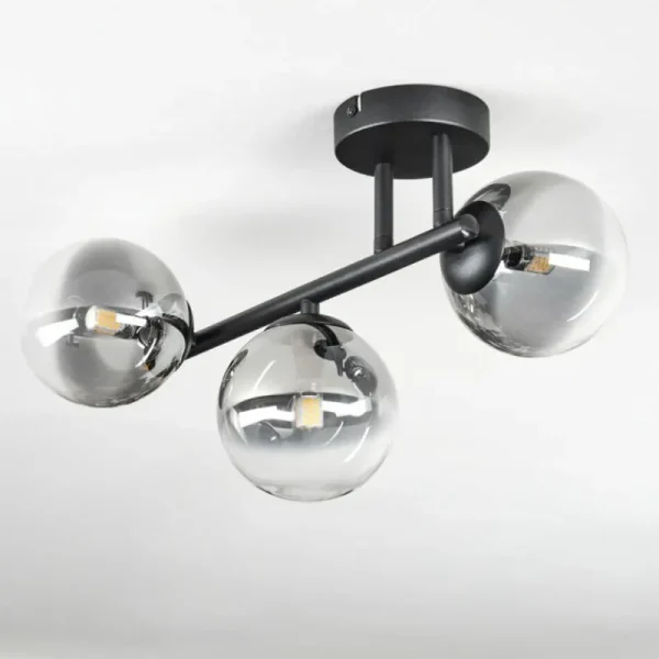 hofstein Chehalis Plafonnier, Boule lumineuse Clair, Fumé, 3 lumières* Lampes Modernes