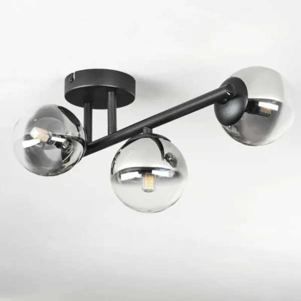 hofstein Chehalis Plafonnier, Boule lumineuse Clair, Fumé, 3 lumières* Lampes Modernes