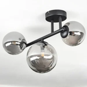 hofstein Chehalis Plafonnier, Boule lumineuse Fumé, 3 lumières* Lampes Modernes