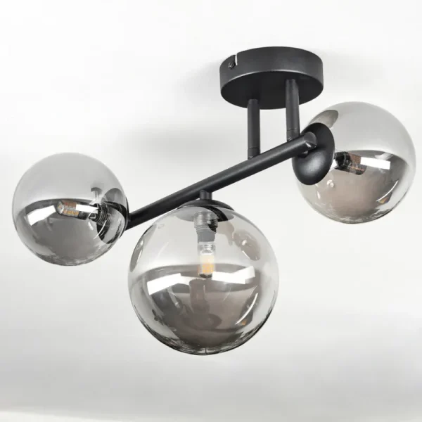 hofstein Chehalis Plafonnier, Boule lumineuse Fumé, 3 lumières* Lampes Modernes