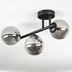 hofstein Chehalis Plafonnier, Boule lumineuse Fumé, 3 lumières* Lampes Modernes
